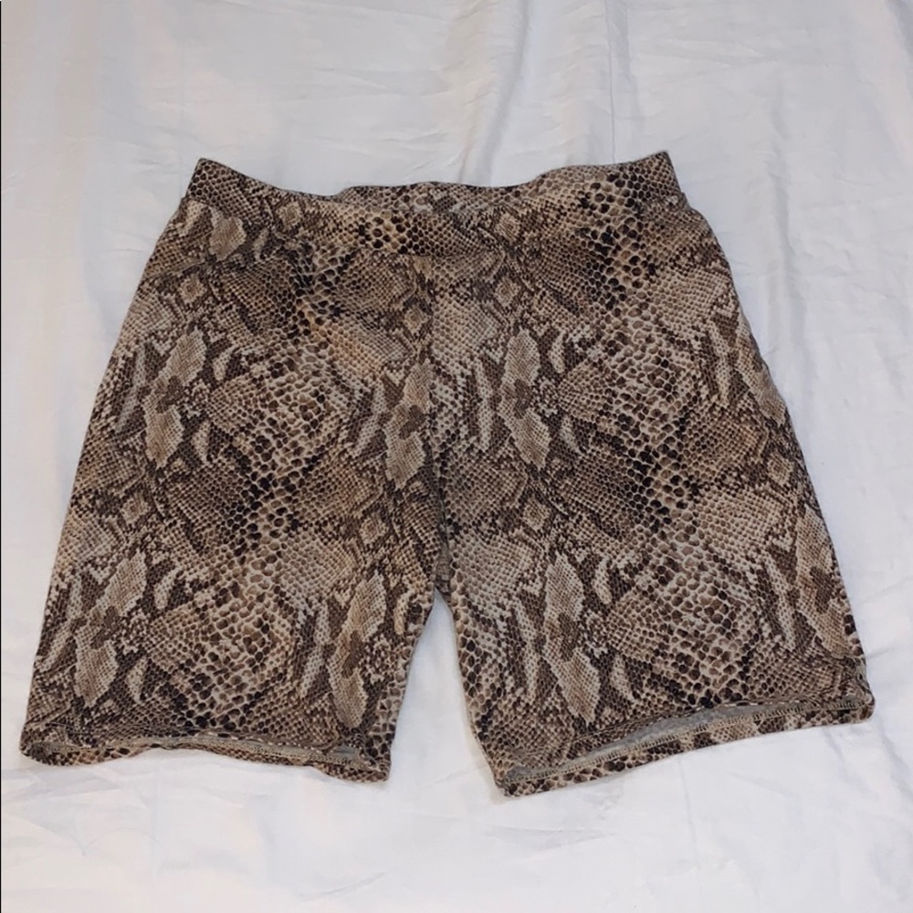 Snake Skin Pattern Biker Shorts